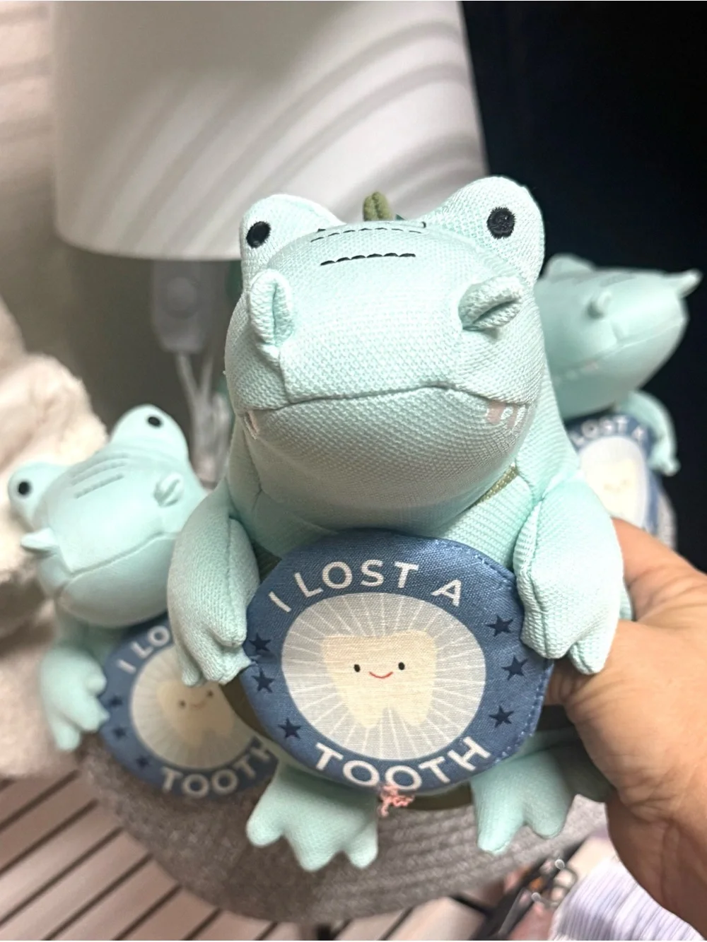“ I Lost A Tooth” alligator plush- Pillowfort